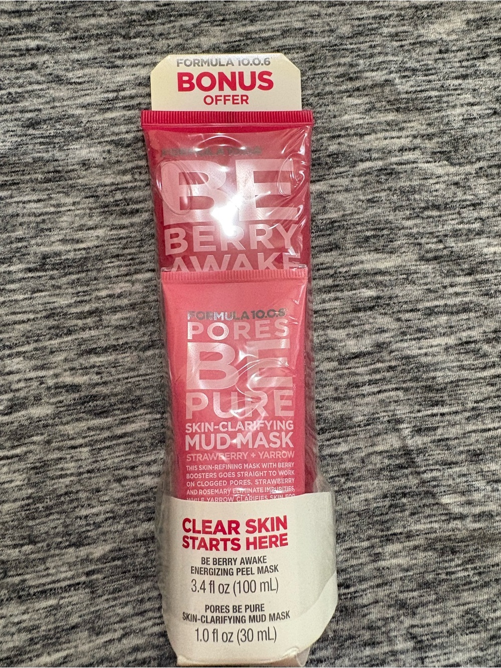 Formula 10.0.6 Be Berry Awake Pink Skin-Clarifying Peek mask and Mud Mask mini